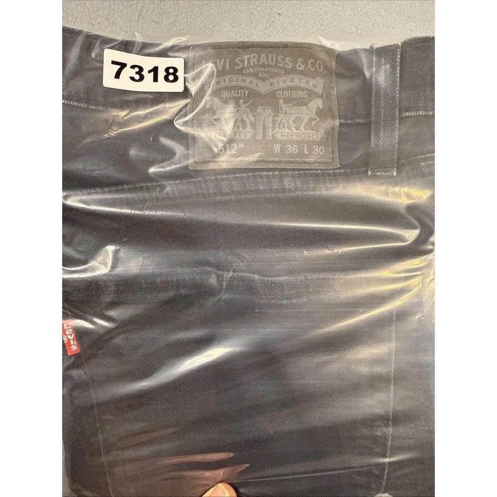 Levi's 512 Jeans Mens 36X30 NAVY Blue Slim Taper Dark Wash Denim